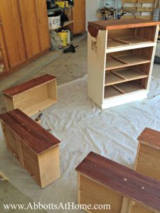 DIY furniture remodel - cutting dresser in half to make vanity and toy storage