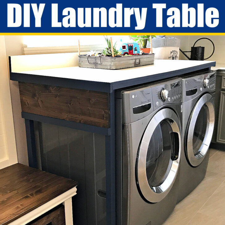 I LOVE this Easy DIY Table (Slides Over A Washer Dryer) At Home