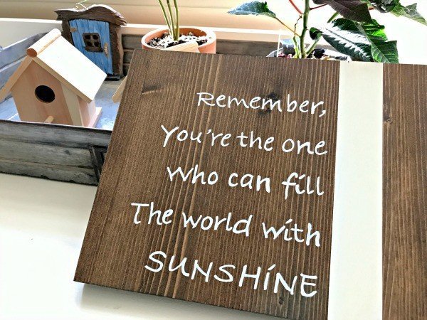 DIY wood sign using paint pen for quote