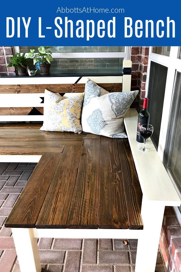 Looking for a beautiful DIY Outdoor Corner Bench Build tutorial? Here's how I built this big L Shaped Bench that was awarded 1st runner up in the Builders Challenge.
