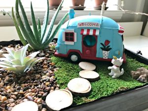 This LED Lighted Indoor DIY Succulent Garden Tray is a quick and easy DIY. Fill with your favorite succulents and vintage truck or camper to give it some charm.