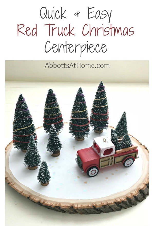 Make this Quick and Easy Red Truck DIY Christmas Decor Idea. You can find everything you need online, at Target, WalMart, or at Dollar Tree. Fun Family Christmas Craft Idea.