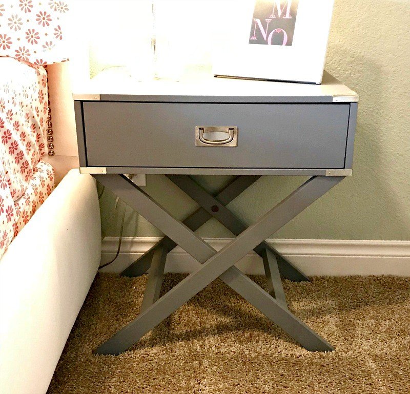 Grey X Base Nightstand Table. Interior and Furniture Design Inspiration Pictures from Model Homes and Local Stores.