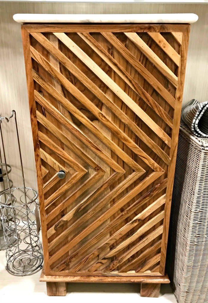 3D raised wood details on a cabinet door. This months furniture design ideas and inspiration are partly my own DIY builds and partly great pieces I found at Home Goods and Kirklands. I took these pictures to keep track of nice designs I might want to inspire a future build. Today I'm sharing these furniture design ideas with you!