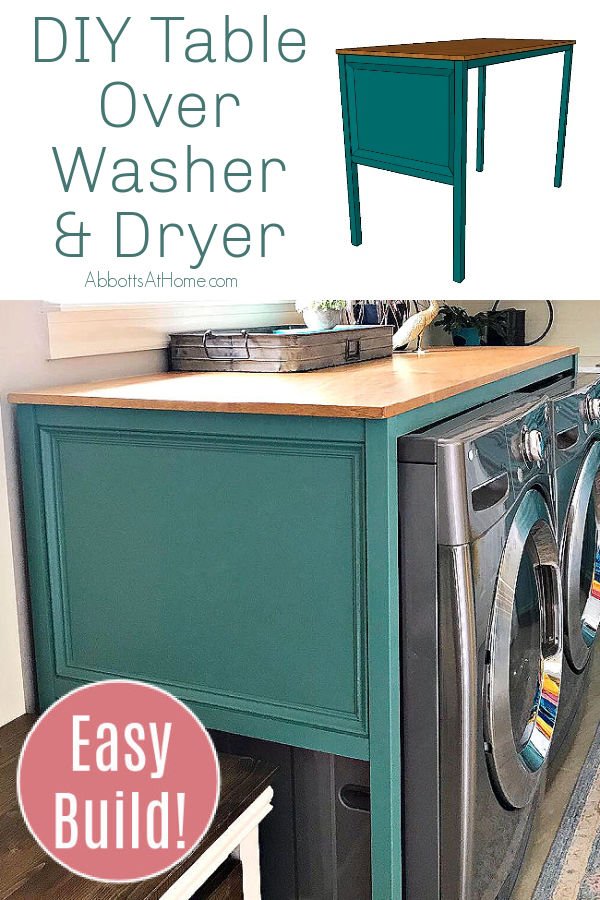 Easy Diy Laundry Table Over Washer And, Laundry Room Folding Table Over Washer And Dryer