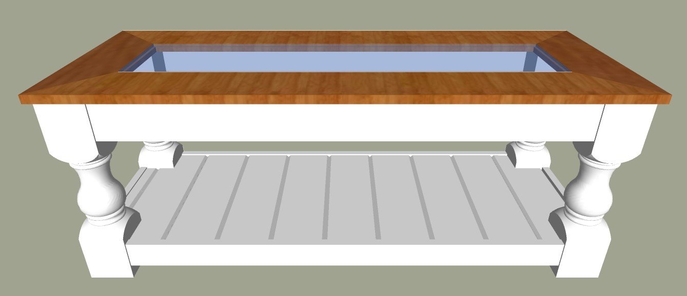 Glass and Wood Top. The printable build plans for my popular Modern Farmhouse Bench are now available. Includes 5 beautiful wood top options to turn it into a pretty Farmhouse coffee table instead. Get the DIY Farmhouse Coffee Table Plans today. #AbbottsAtHome #Bench #CoffeeTable #DIYFurniture #FurniturePlans