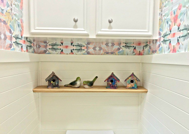 Build a Simple Bathroom Shelf without special hardware. With photos and easy to Follow DIY Steps. #AbbottsAtHome #DIYShelf #DIYIdeas