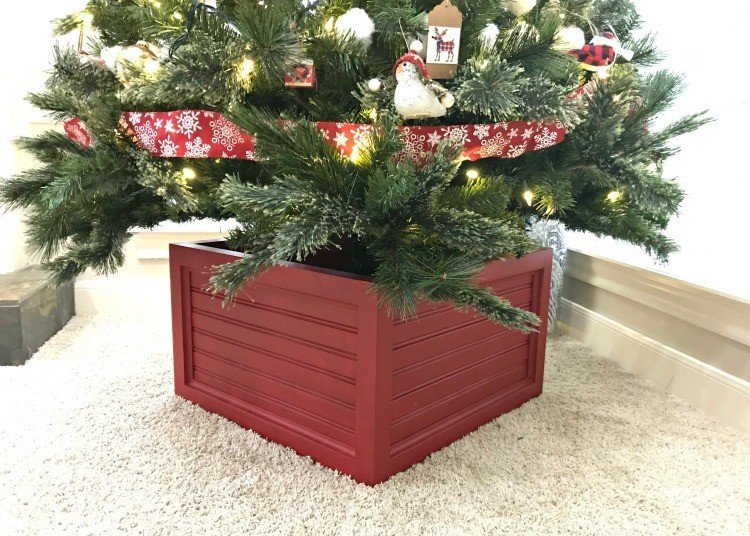 DIY Christmas Tree Box Stand and Ornament Storage - Abbotts At Home
