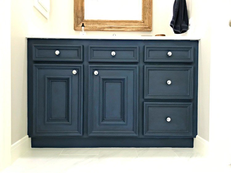Blue Diy Chalk Paint Bathroom Vanity, Bathroom Cabinet Paint Kit