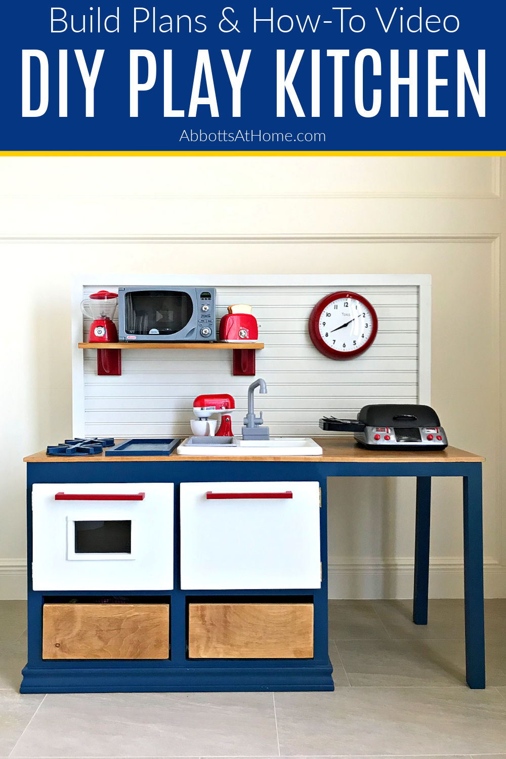 DIY Play Kitchen for Kids: Easy PDF Build Plan And Video - Abbotts At Home