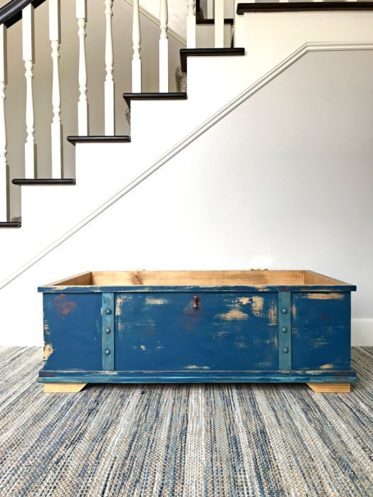 DIY Rustic Multicolor Distressed Paint Steps anyone can do to get a beautiful vintage chippy look. Furniture Before and After Project with DIY Steps and how-to video. #AbbottsAtHome #FurnitureMakeover #LayeredPaint #ChalkPaint #BeforeAndAfter #FurnitureRedo