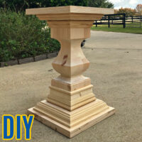 Image of a DIY Pedestal Table Base with text that says 