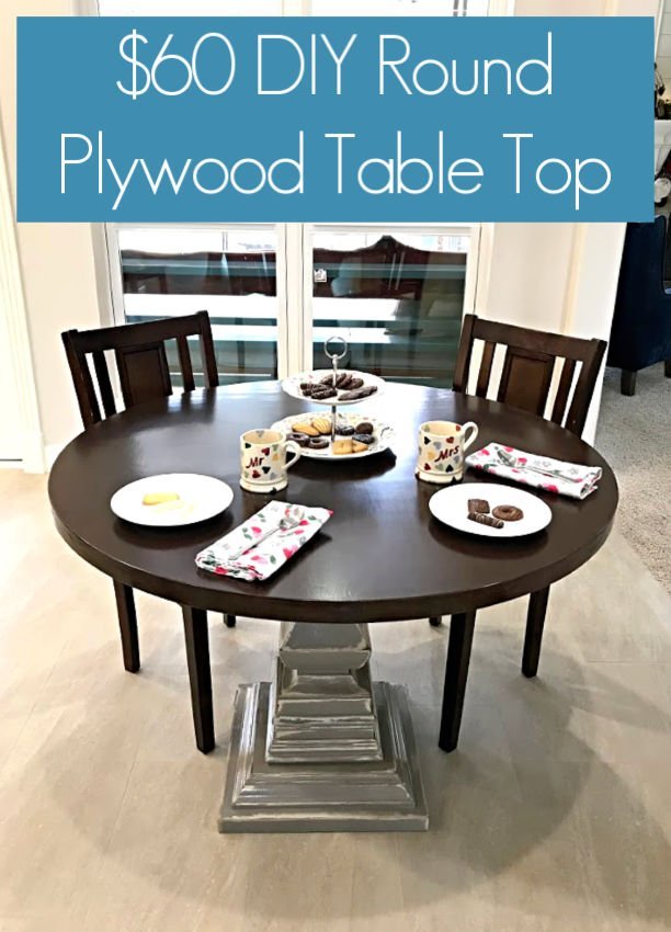 Here's how to build a DIY Round Table Top from Plywood Circles you can cut with a router! Build a 1 1/2" thick circle table top for around $60 with these DIY woodworking steps and how-to video.