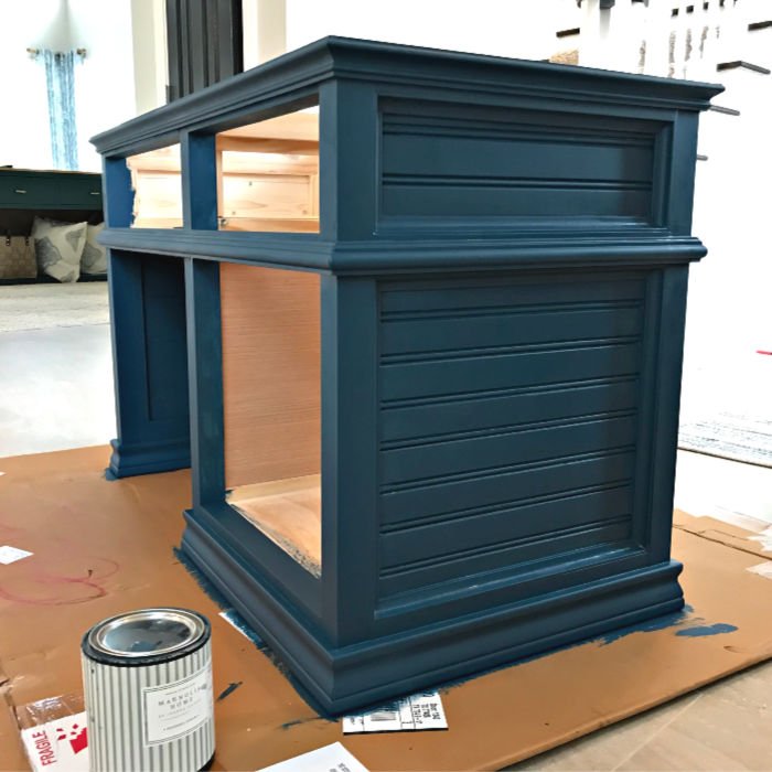Paintig the frame with my favorite line of paint for furniture and walls, Magnolia Homes by Kilz in the color Signature.