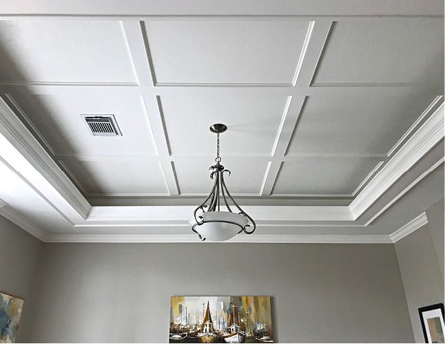 Easy Diy Coffered Ceiling Simple Low, How Much Does It Cost To Do A Coffered Ceiling