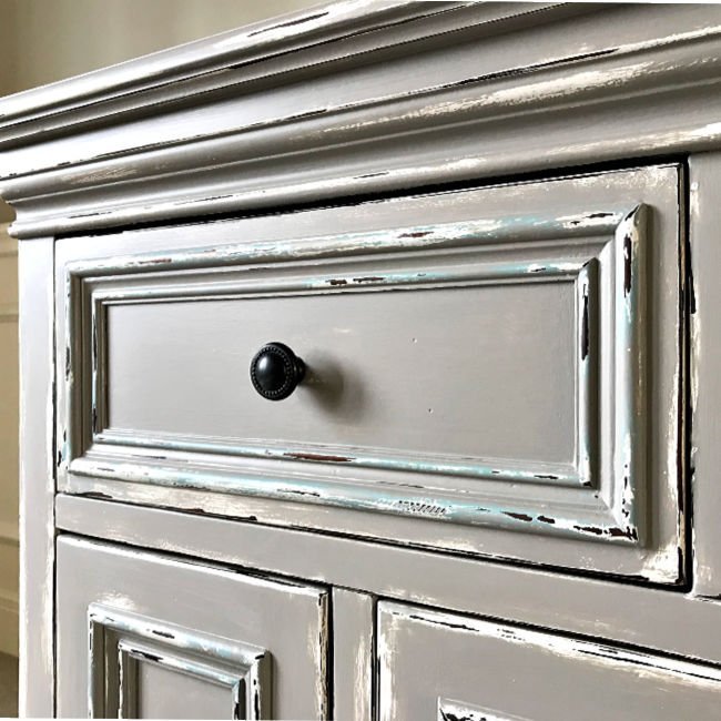Beautiful Diy Distressed Gray Chalk, Diy Distressed Gray Cabinets