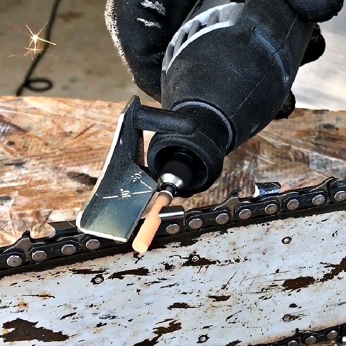 How to Sharpen A Chainsaw Chain with a Dremel & Video - At Home
