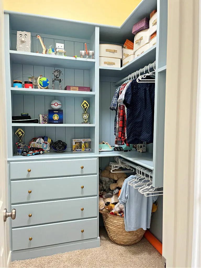 How To Build A Corner Shelf Closet In Any Standard Closet on a