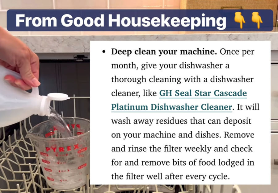 Image showing 2 ways to clean a dishwasher monthly and why dishwashers don't clean themselves.