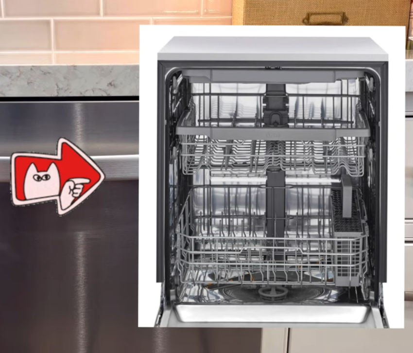 Image showing a dishwasher with a stainless steel lining showing which dishwashers are quiet when running.